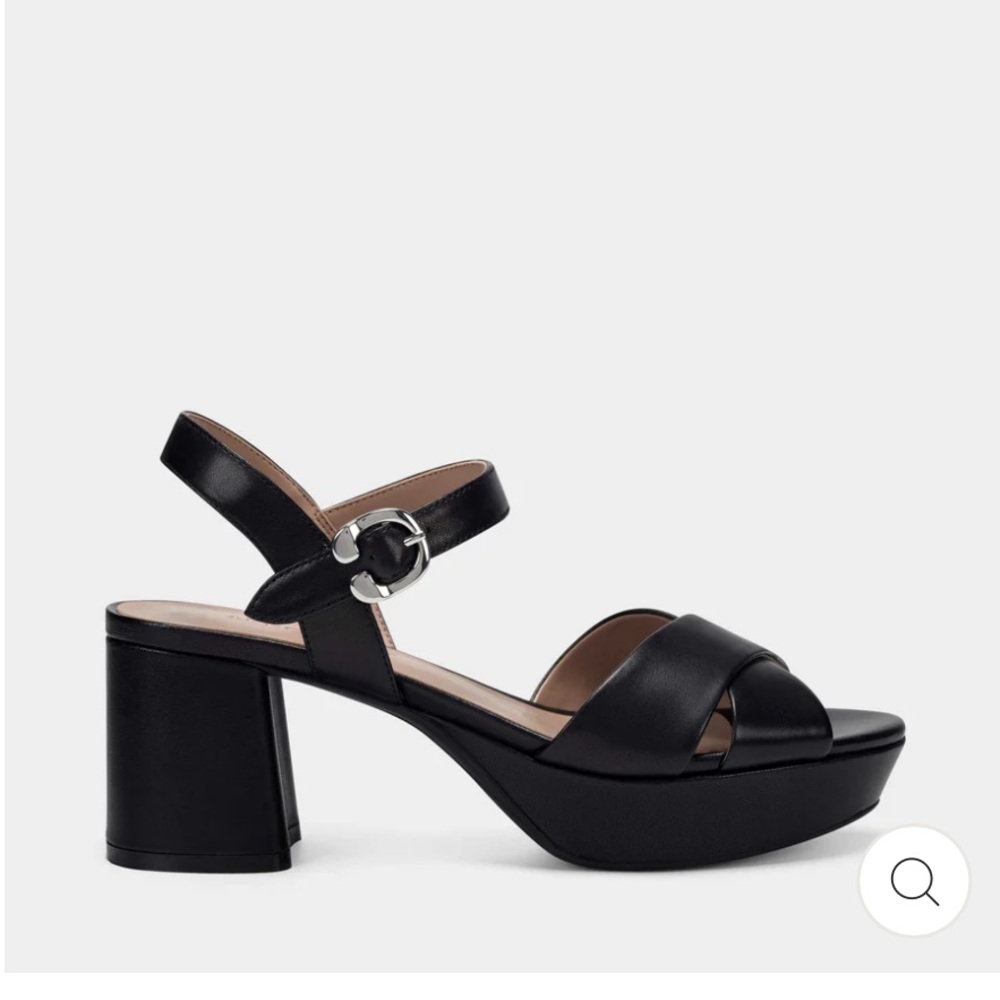 AEROSOLES Black Platform Heels leather